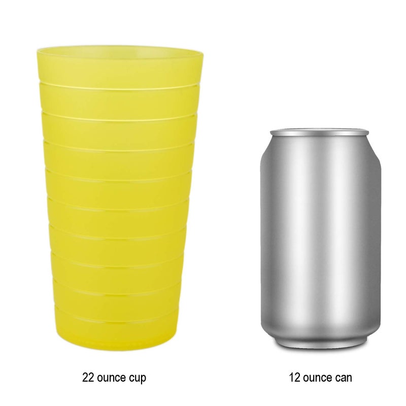YUYUHUA 22-ounce Plastic Tumblers Unbreakable BPA Free Dishwasher Safe Set of 12 in Multicolors Reusable Drinking Cups - Image 4